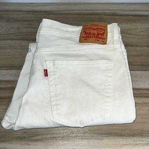 Levis 541 Jeans Mens 36x30 White Denim Tapered Straight  Baggy Chore Workwear
